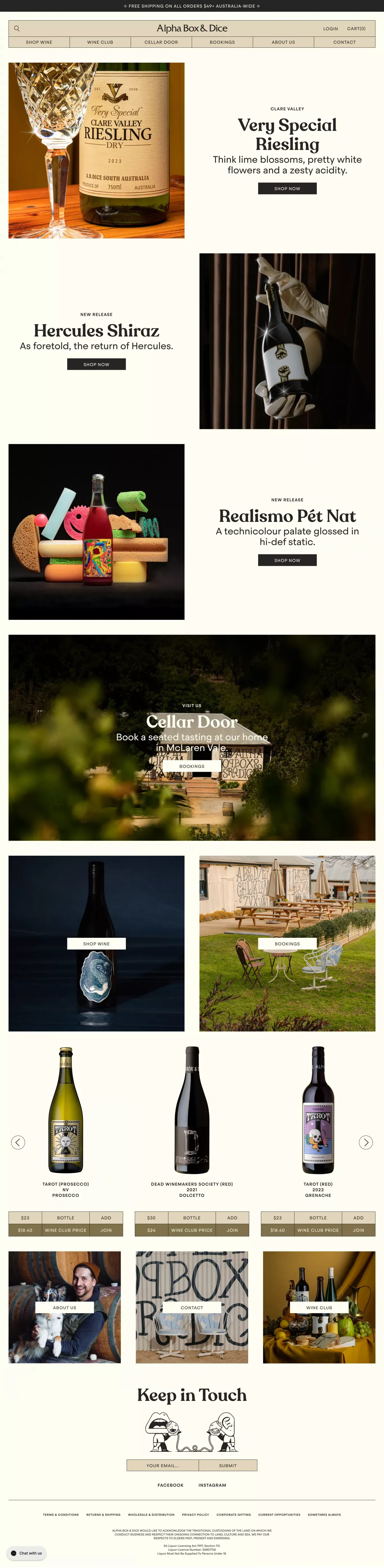 Alpha Box & Dice | The Alphabet of Wine | McLaren Vale Winery - Ecommerce design