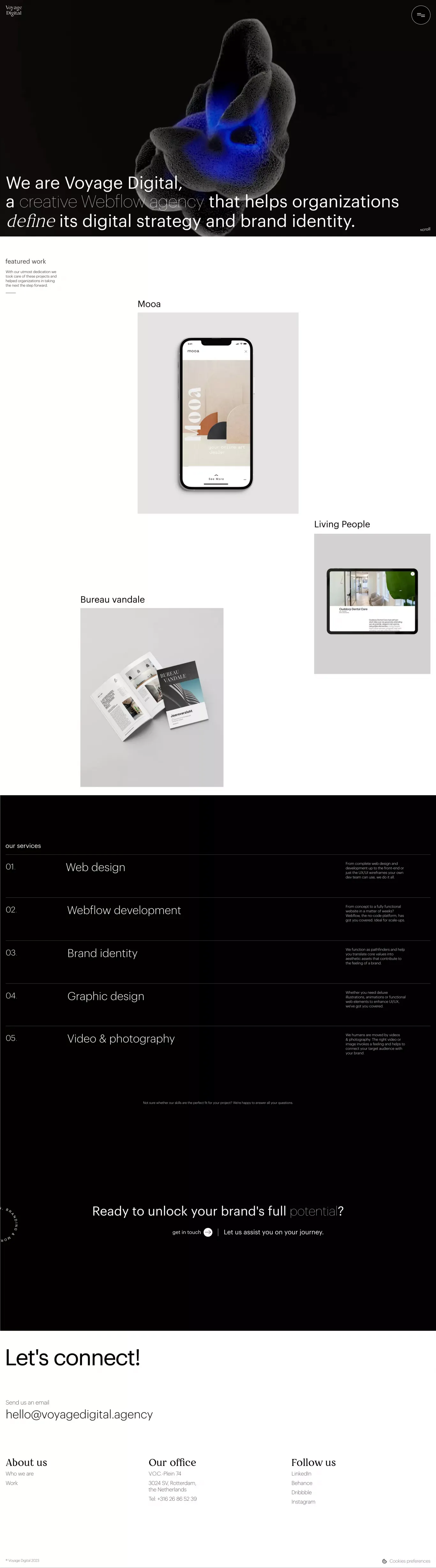 Voyage Digital - Creative Webflow agency - Portfolio design