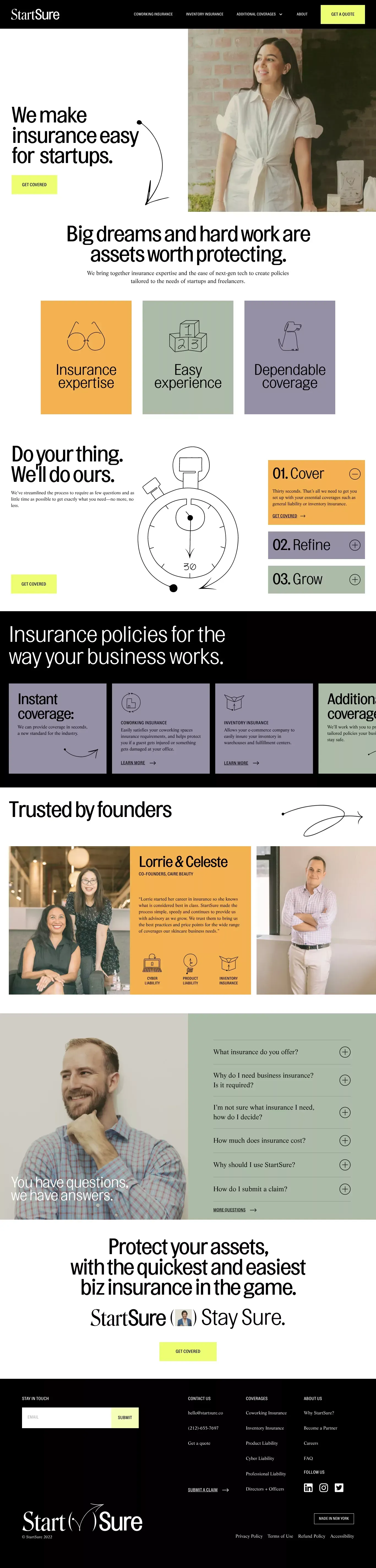 StartSure - Landing design