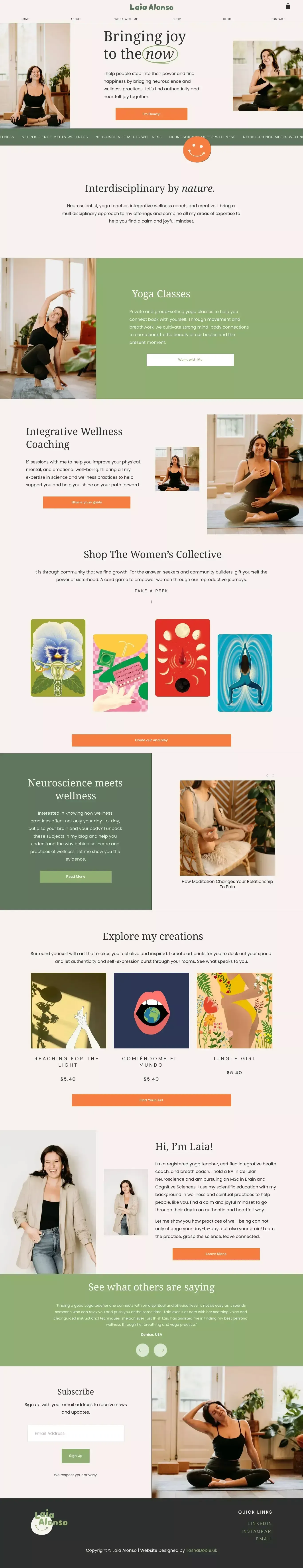 Laia Alonso | Neuroscience meets Wellness - Landing design