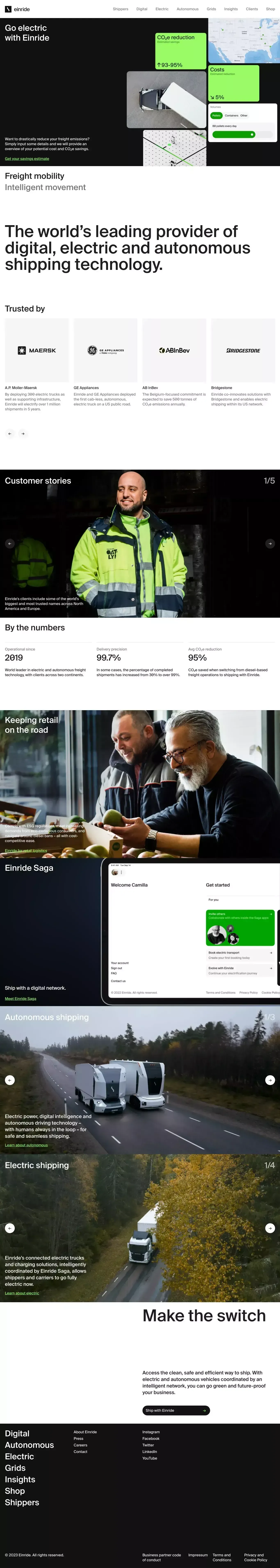Einride – Intelligent movement | Einride - Landing design