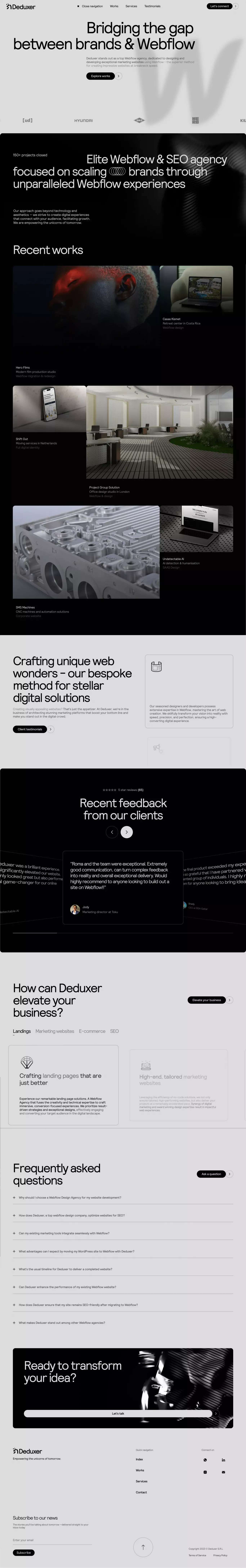 Deduxer  - SEO, Design & Webflow Agency - Portfolio design