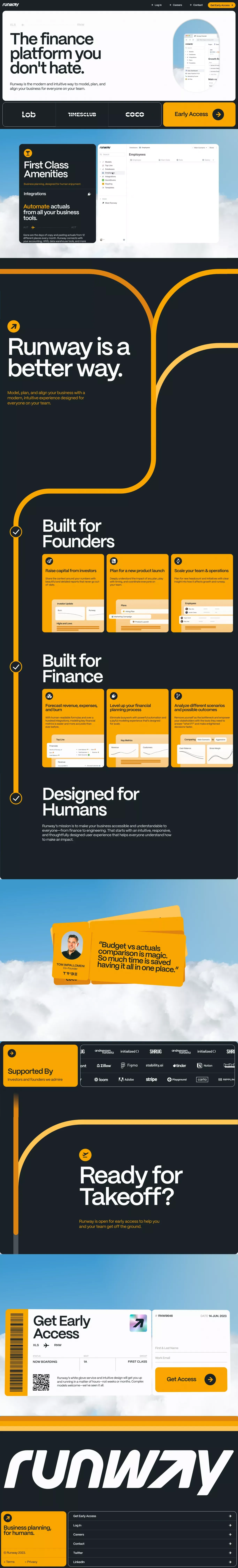 Runway Financial - Landing design