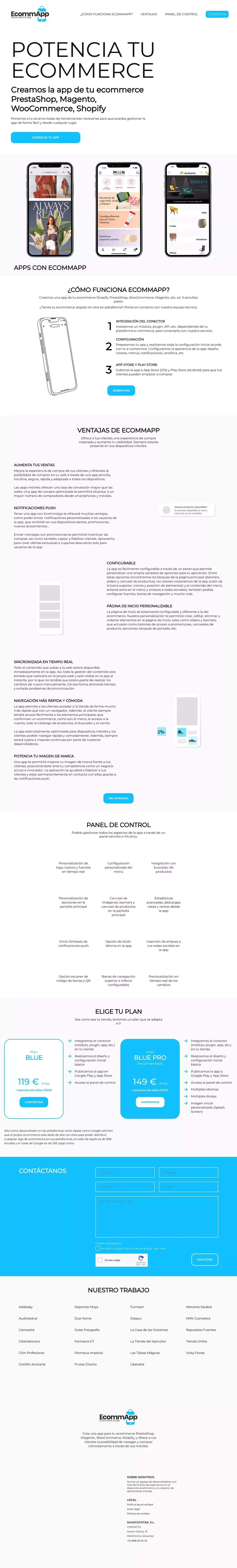 EcommApp - Convierte tu Plataforma Ecommerce en App - website design