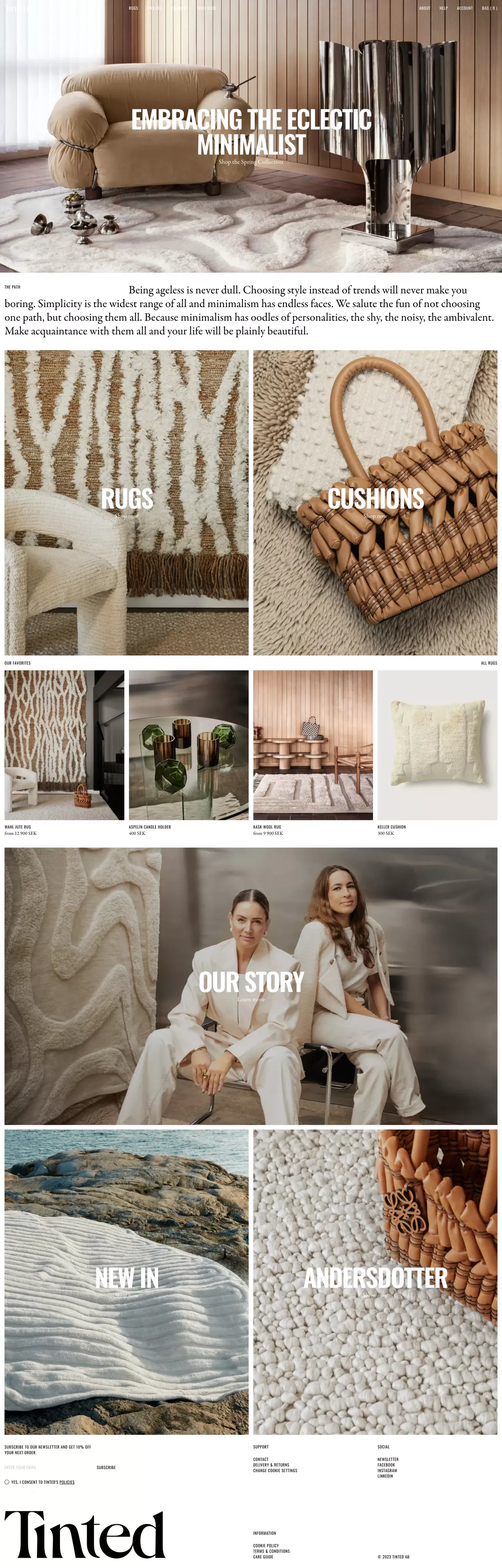 Tinted - Ecommerce design