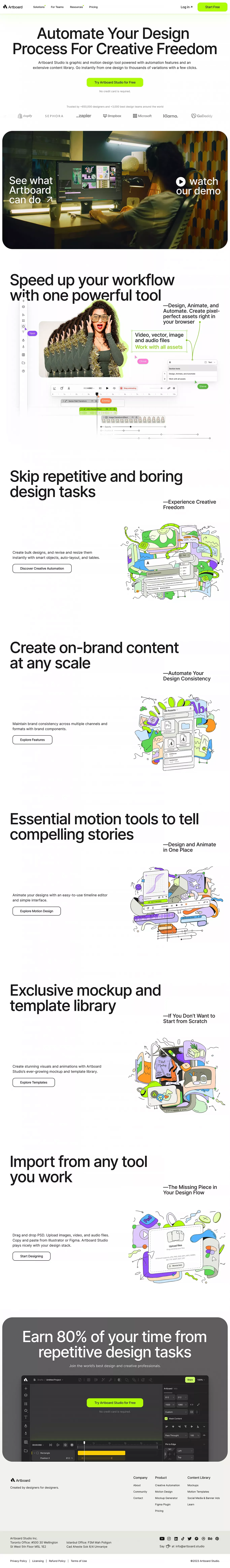 Artboard Studio â Automate Your Design Process and Unlock Creative Freedom - Landing design
