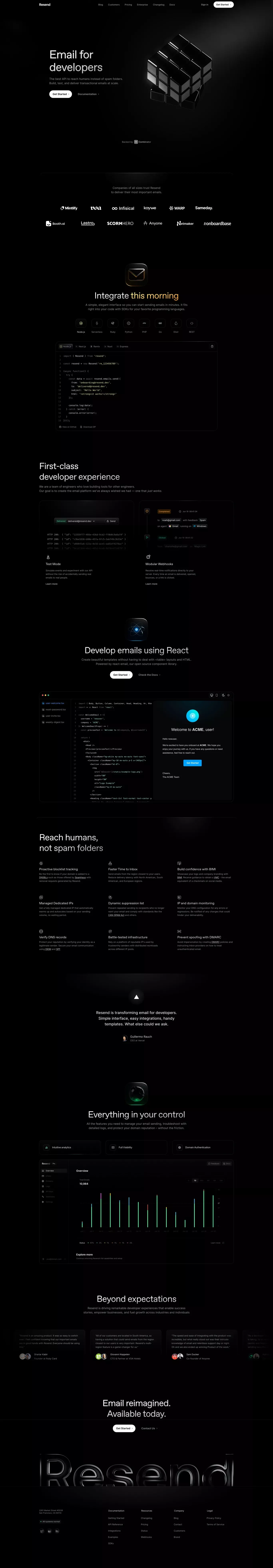 Resend - Landing design