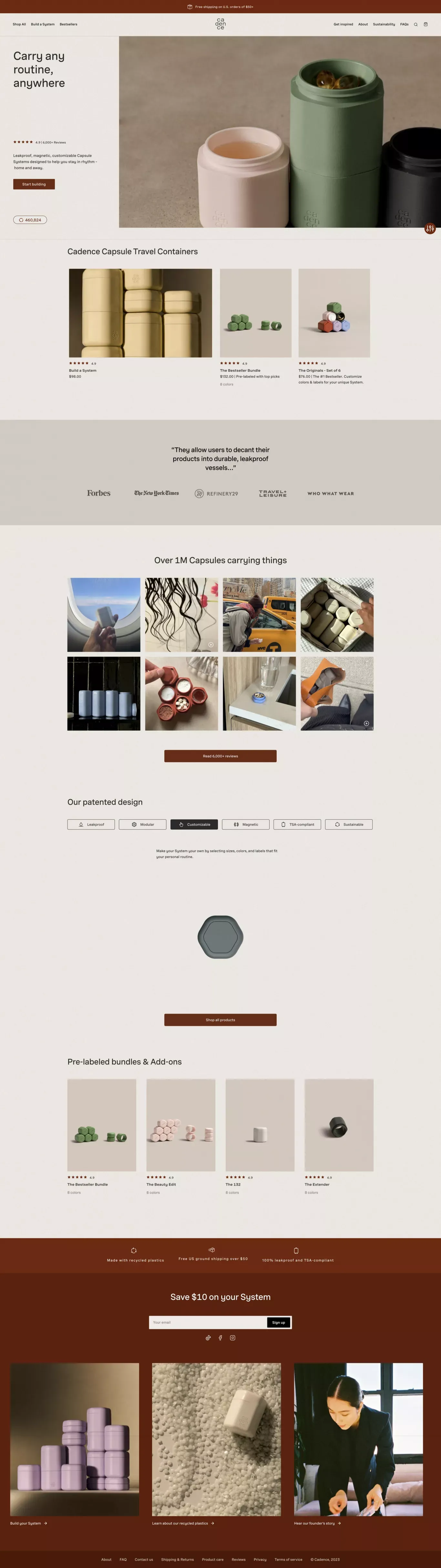 Leakproof and Magnetic Travel Containers - Ecommerce design