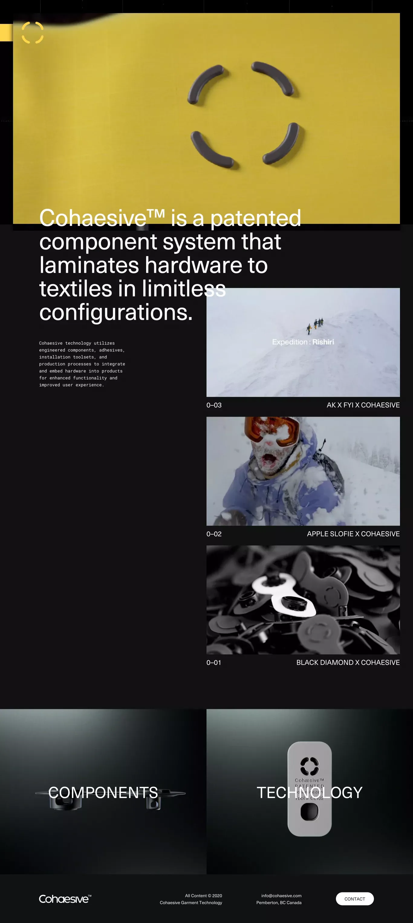 Cohaesive Component System - Landing design