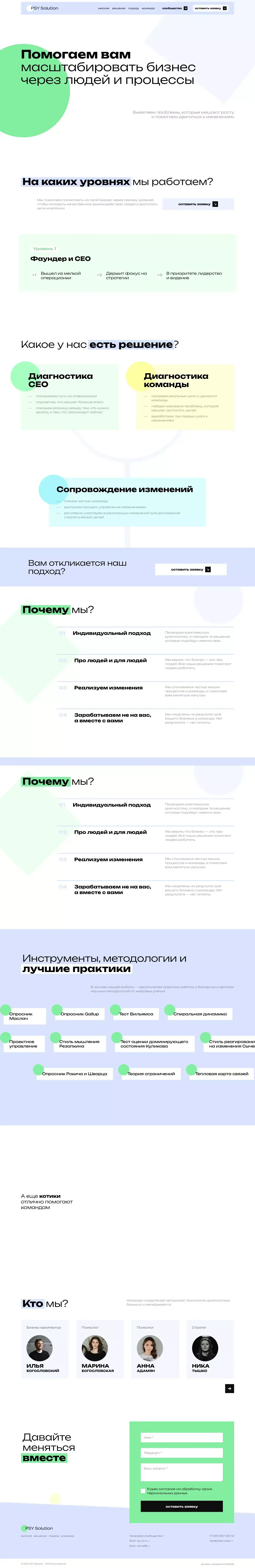 Psy Solution | Помогаем Вам и вашей команде достигать целей бизнеса! - website design