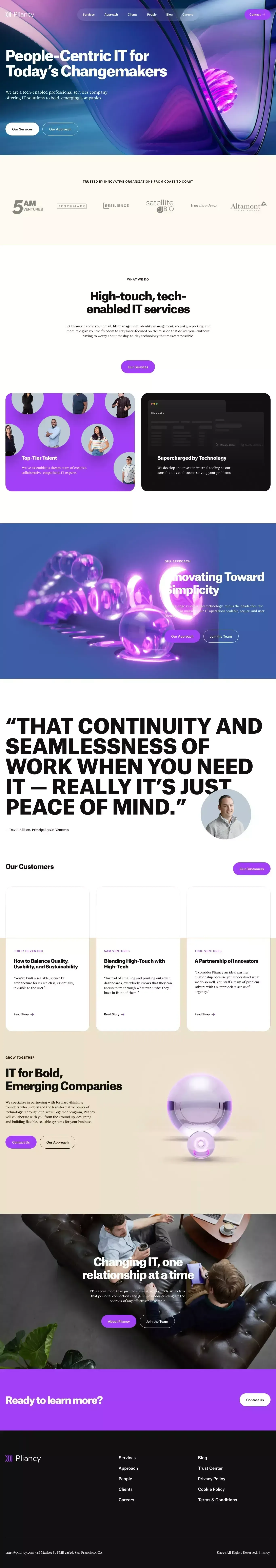 Home - Pliancy - website design