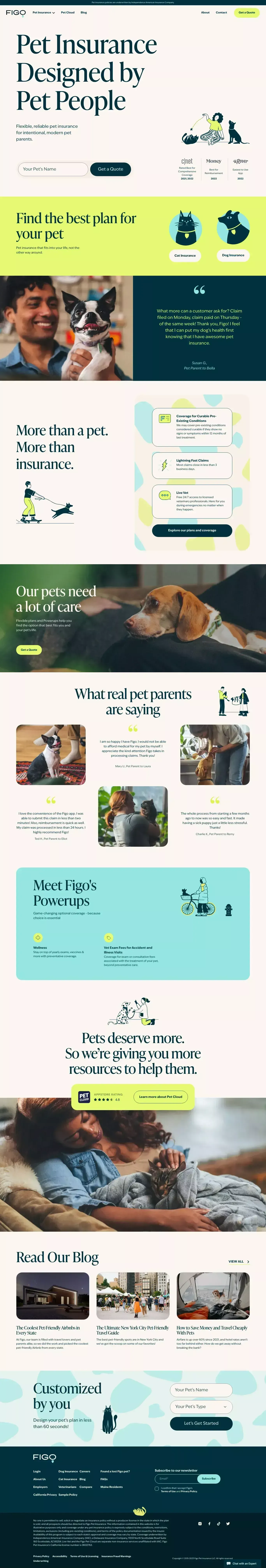 Rated Best Pet Insurance Plans | Figo Pet Insurance - Landing design