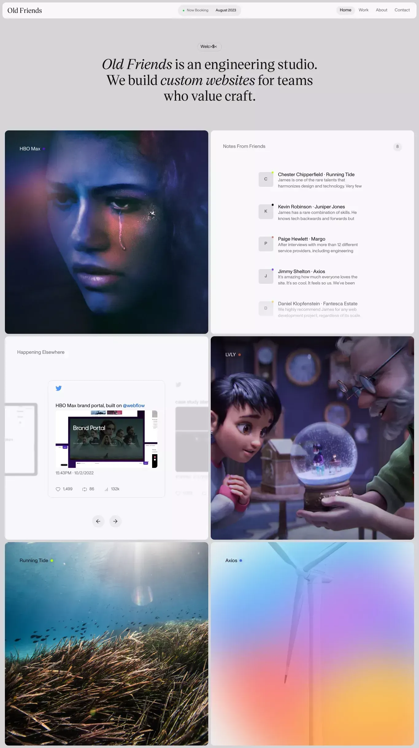 Old Friends · Engineering Studio - Portfolio design