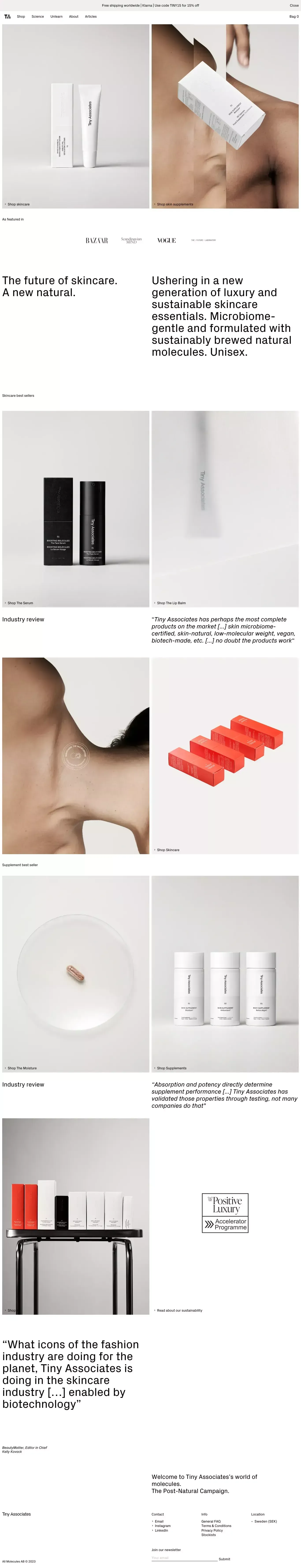 A new generation of natural skincare products.– TinyAssociates® - Ecommerce design