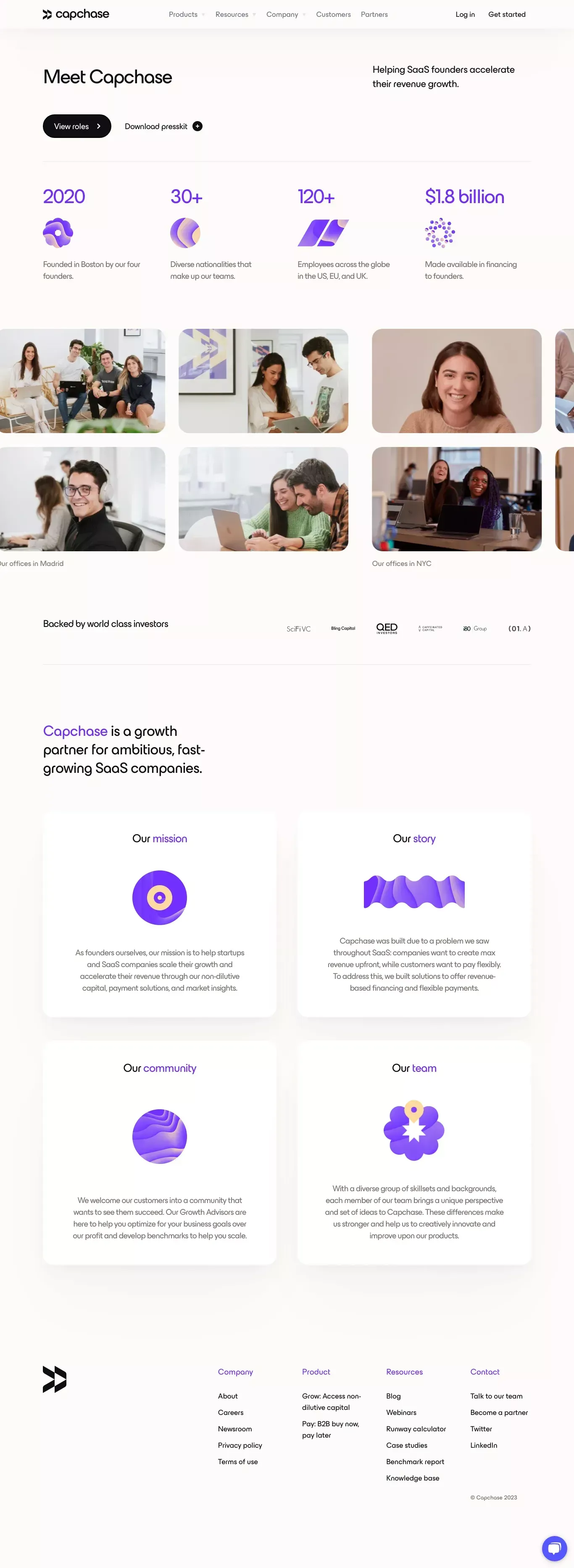 About Capchase: The Growth Capital Partner for SaaS Startups - About Us  design