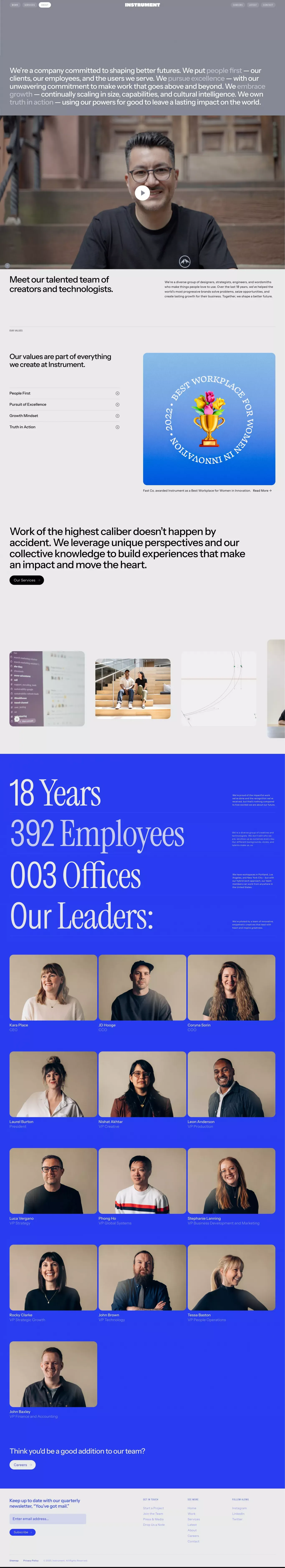 About | Instrument | Redefining brands and experiences - About Us  design