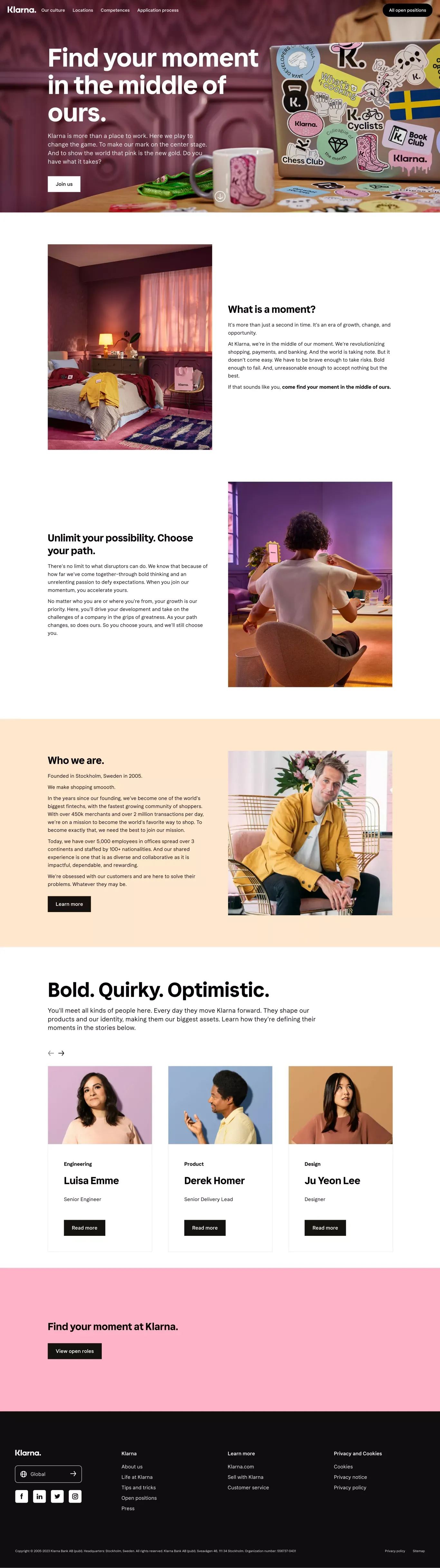 Start your next career | Klarna Careers - Career design