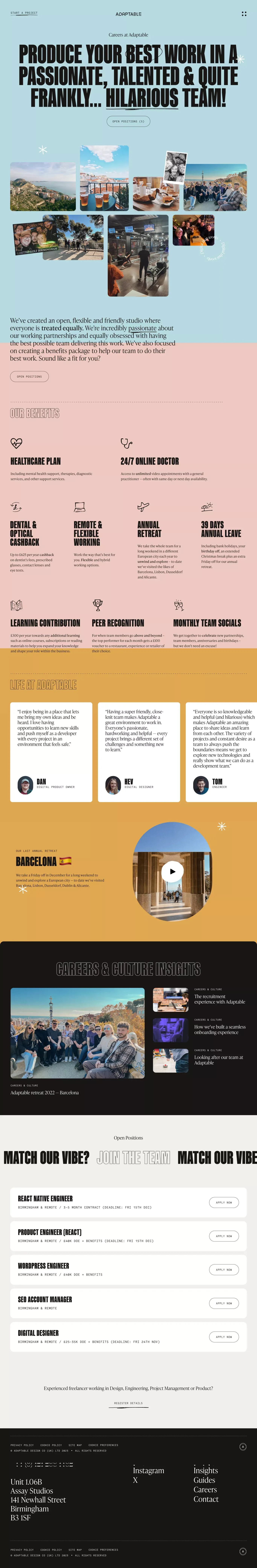 Careers | Join our Digital Studio | Adaptable - Career design