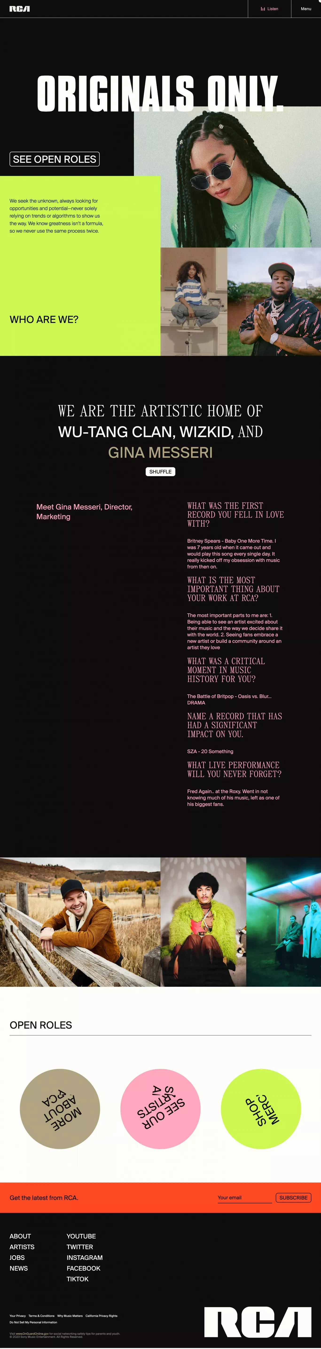 Jobs - RCA Records - Career design