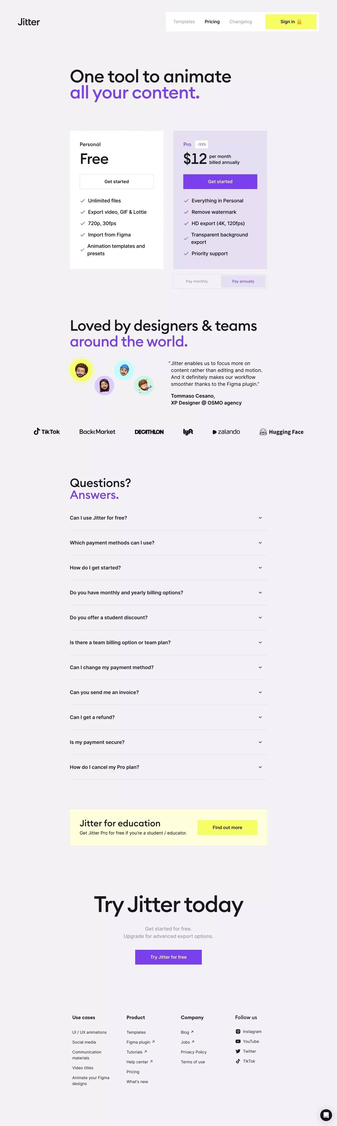 Pricing · Jitter - Pricing design