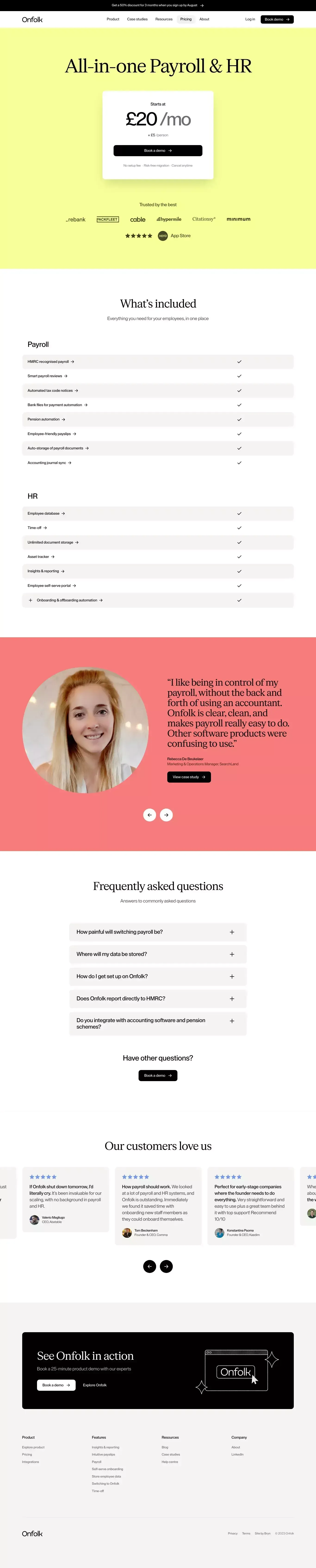 Onfolk · Pricing - Pricing design