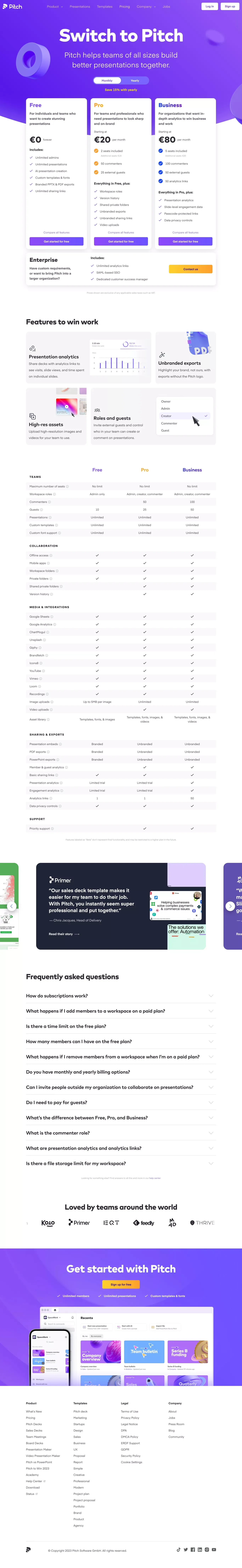 Pricing | Pitch - Pricing design