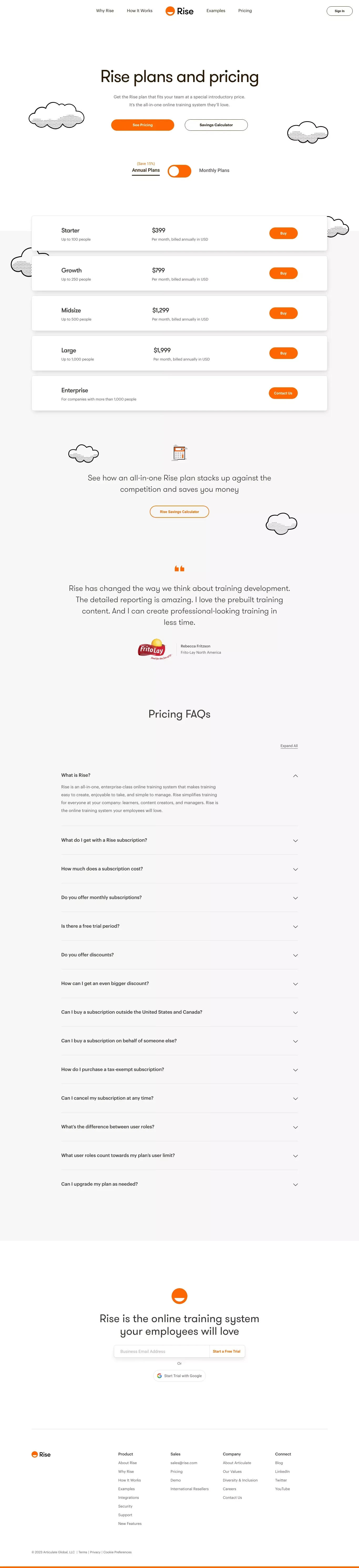 Introductory Pricing for Rise | Rise - Pricing design