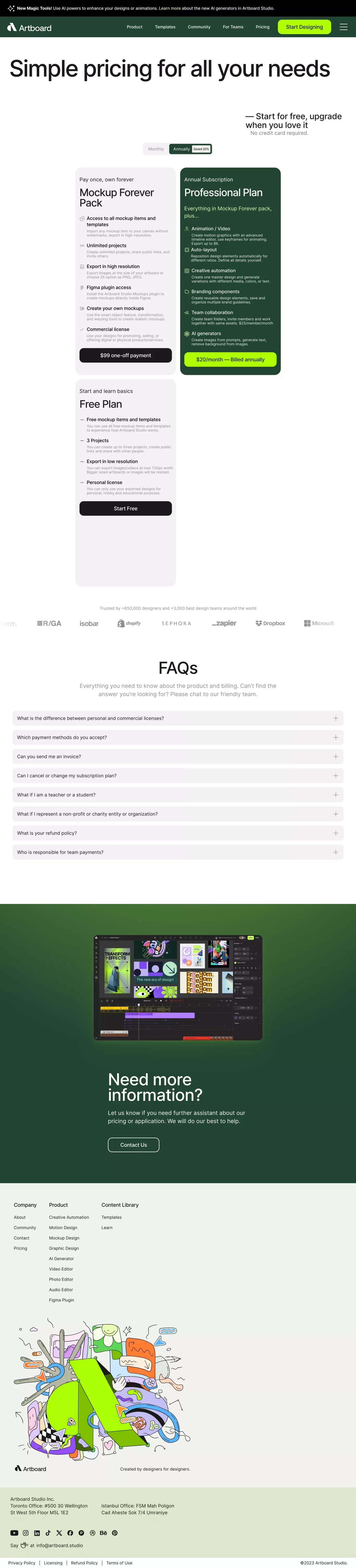 Artboard Studio â Automate Your Design Process and Unlock Creative Freedom - Pricing design