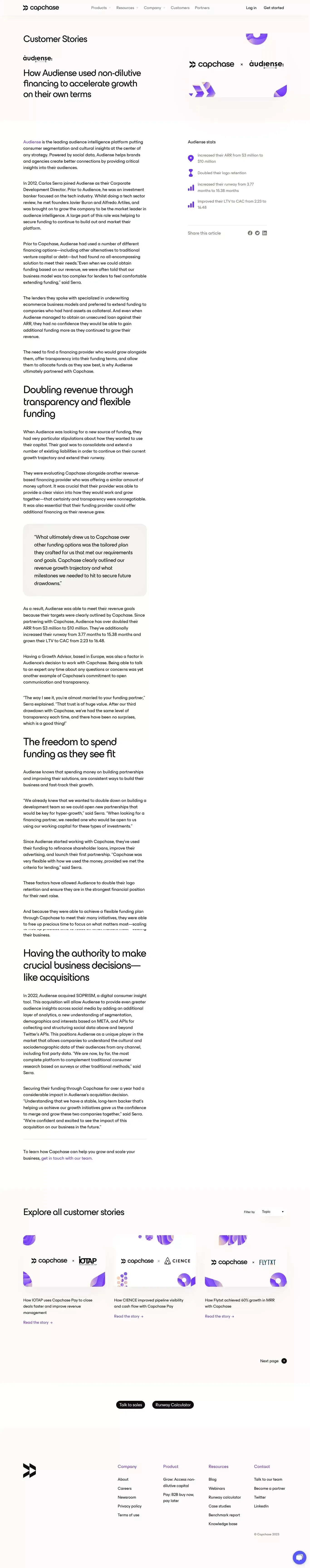 How Audiense used non-dilutive financing to accelerate growth on their own terms - Case Study design