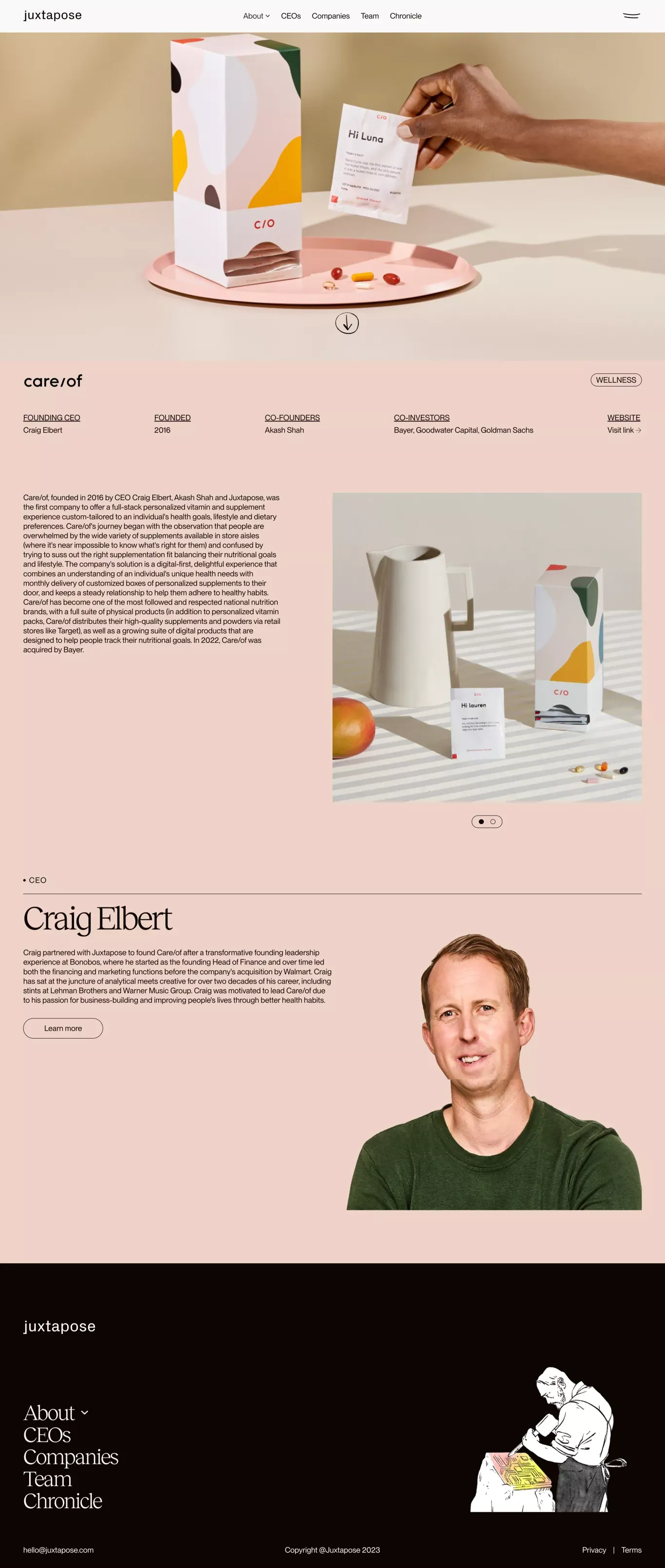 Care/of | Companies  | Juxtapose - Case Study design