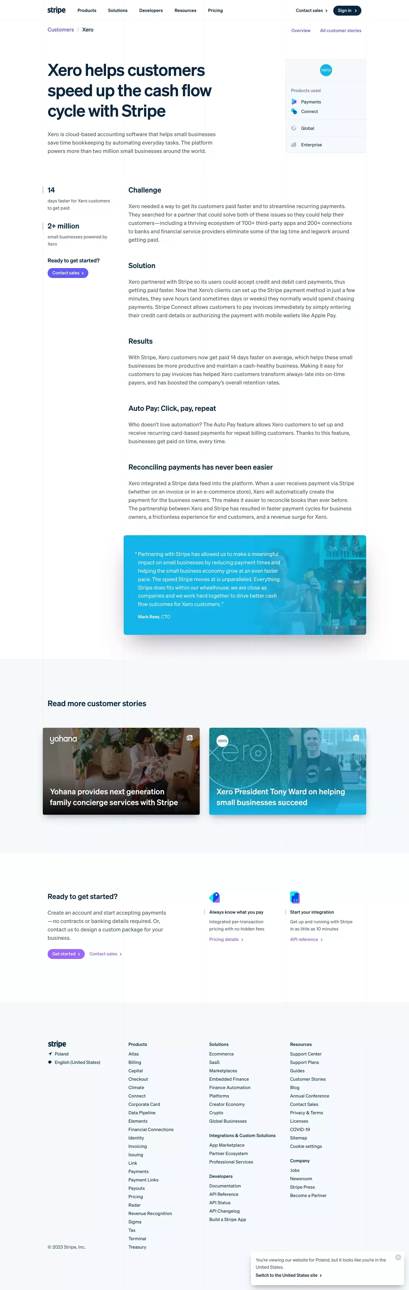 Xero case study | Stripe - Case Study design
