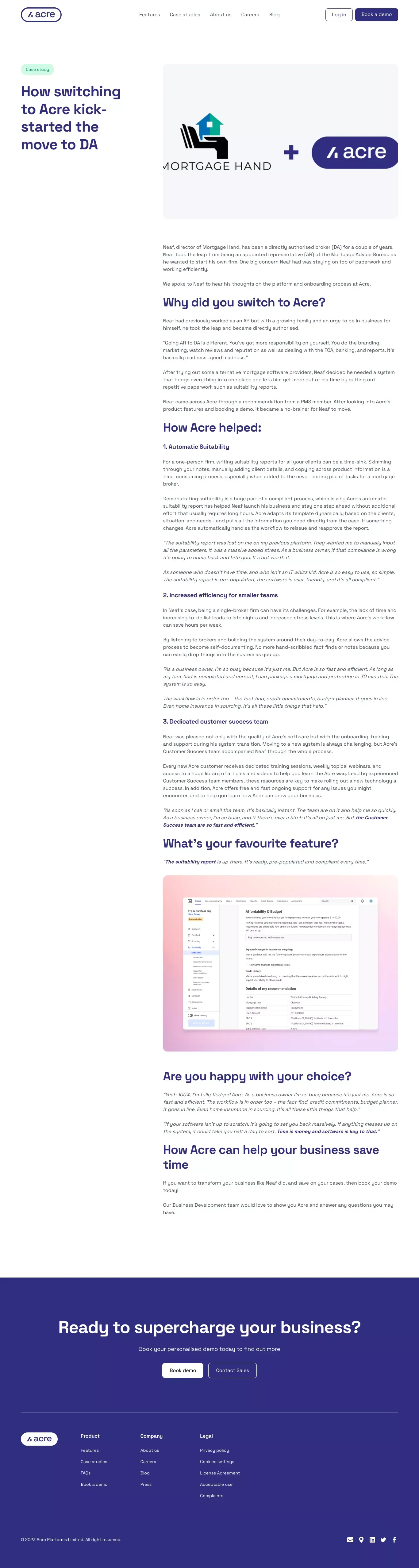 How switching to Acre kick-started the move to DA - Case Study design