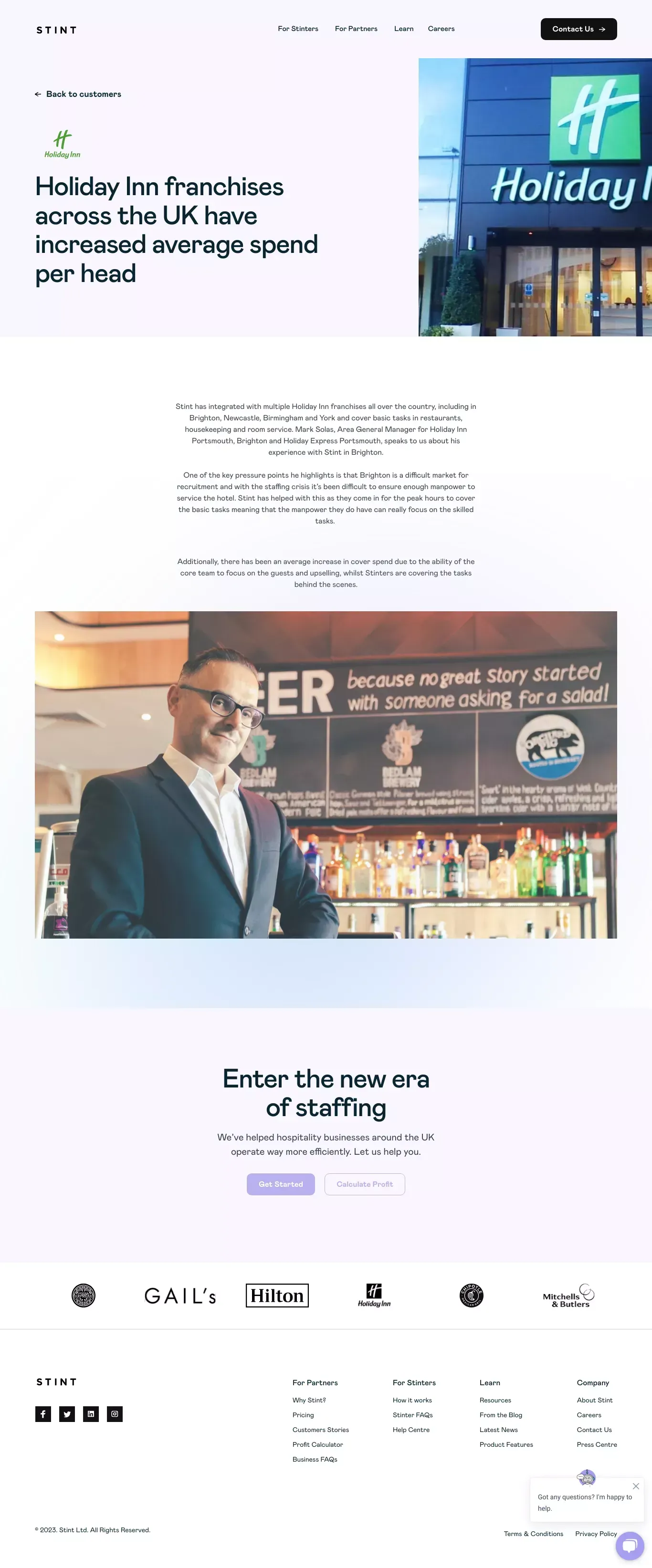 Holiday Inn - Stint - Case Study design