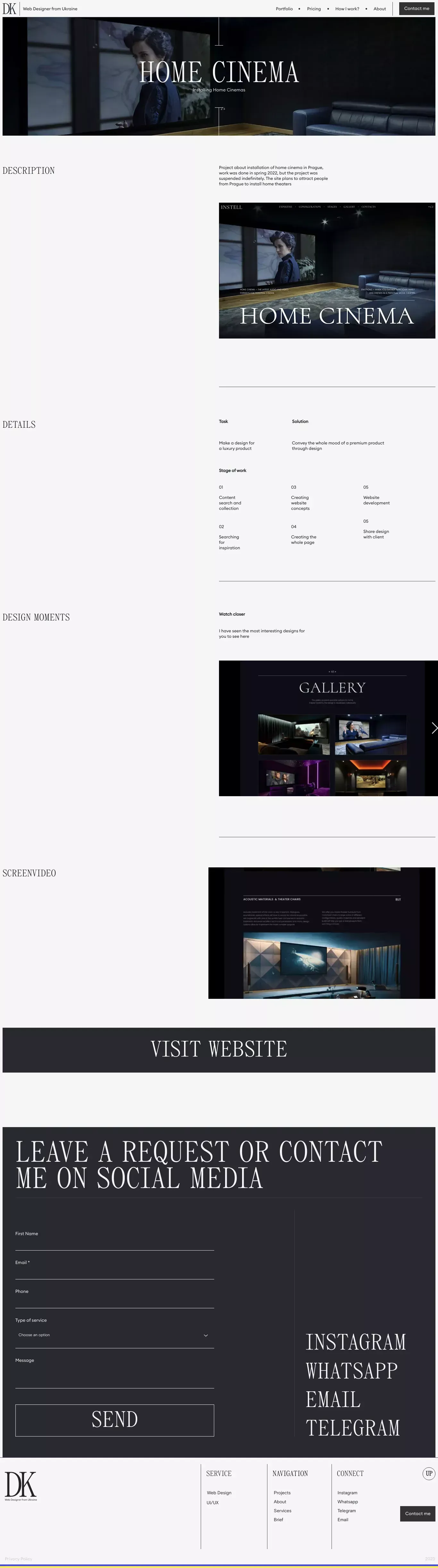 Home cinema Description | Dima Kurlov - Case Study design