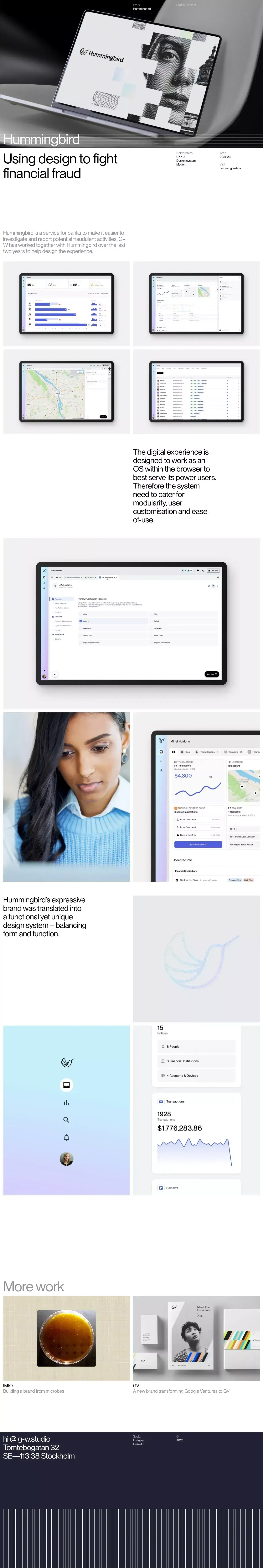Hummingbird – G—W Studios - Case Study design