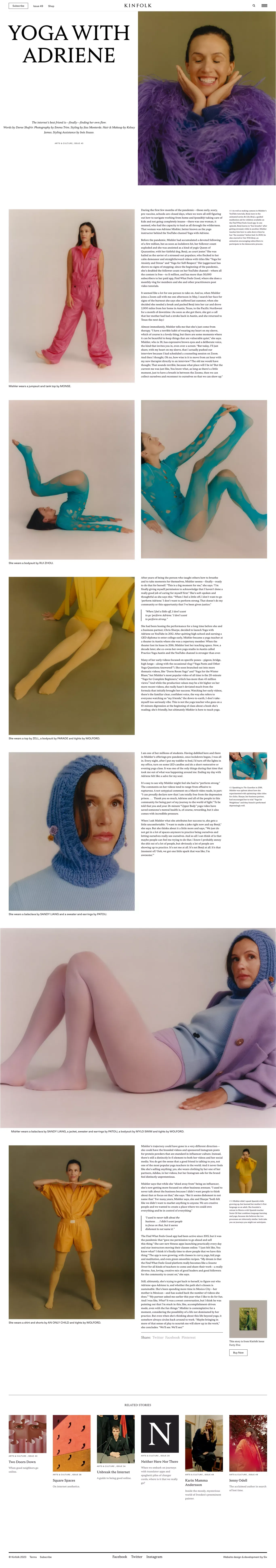 Yoga with Adriene – Kinfolk - Blog Post design