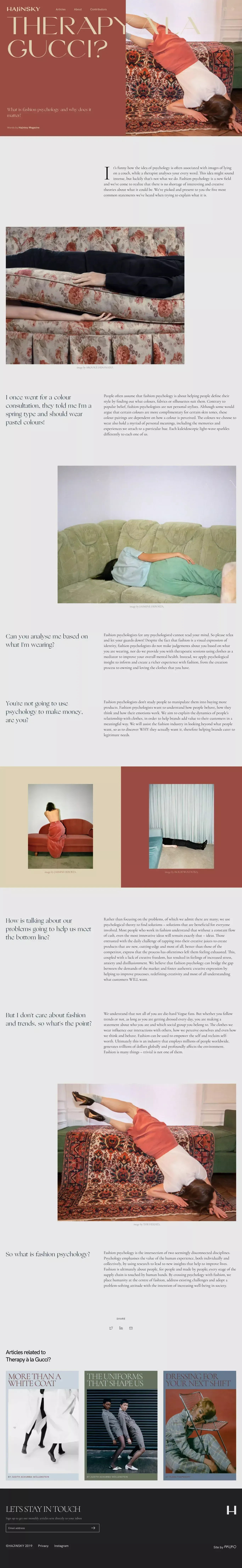 Therapy à la Gucci? — HAJINSKY Magazine - Blog Post design