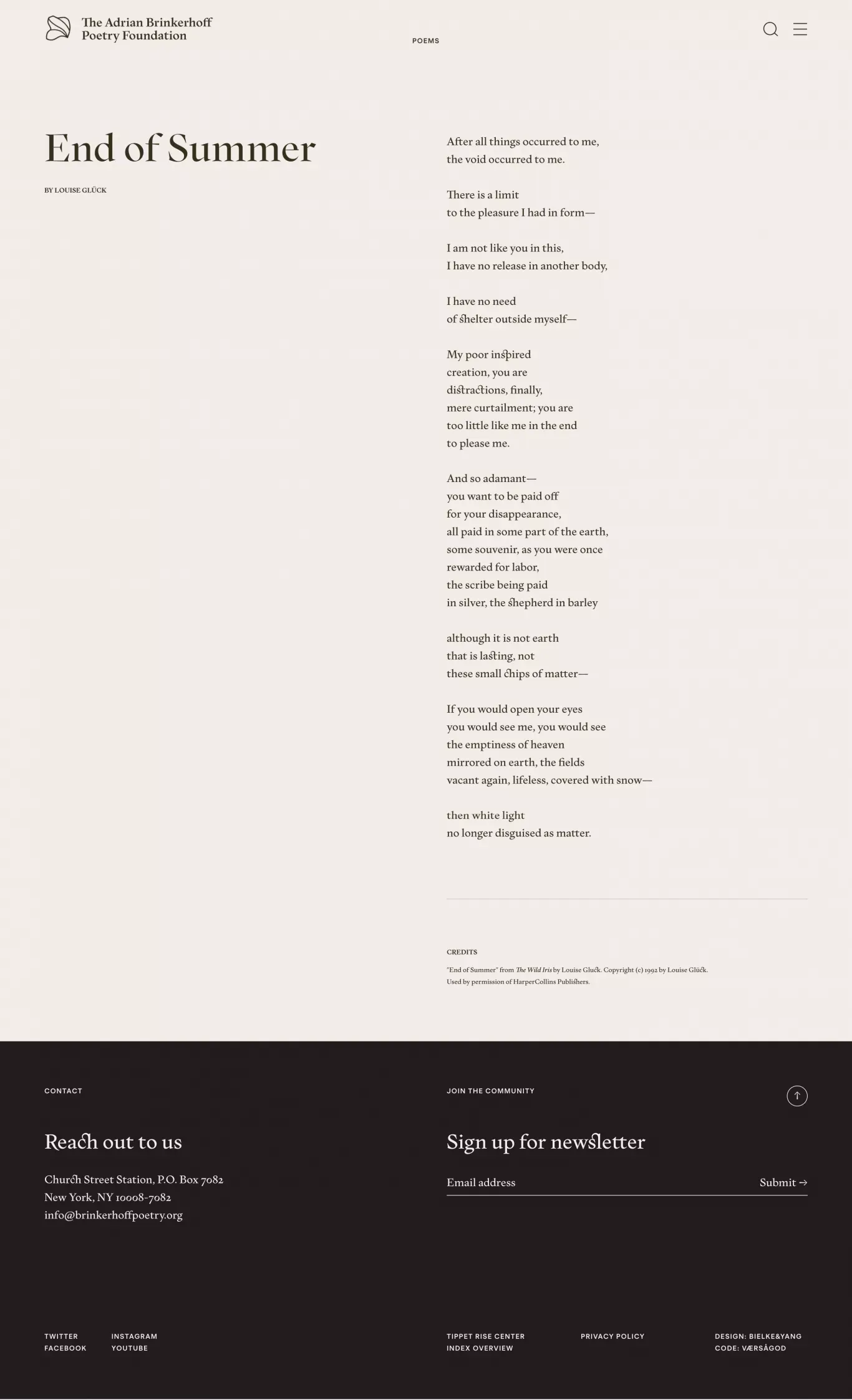 End of Summer – The Adrian Brinkerhoff Poetry Foundation - Blog Post design