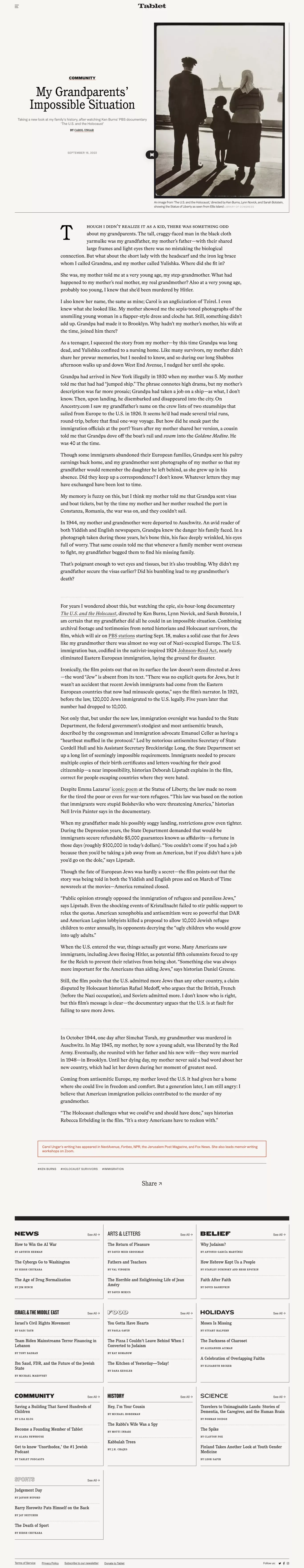 Tablet Magazine - Blog Post design
