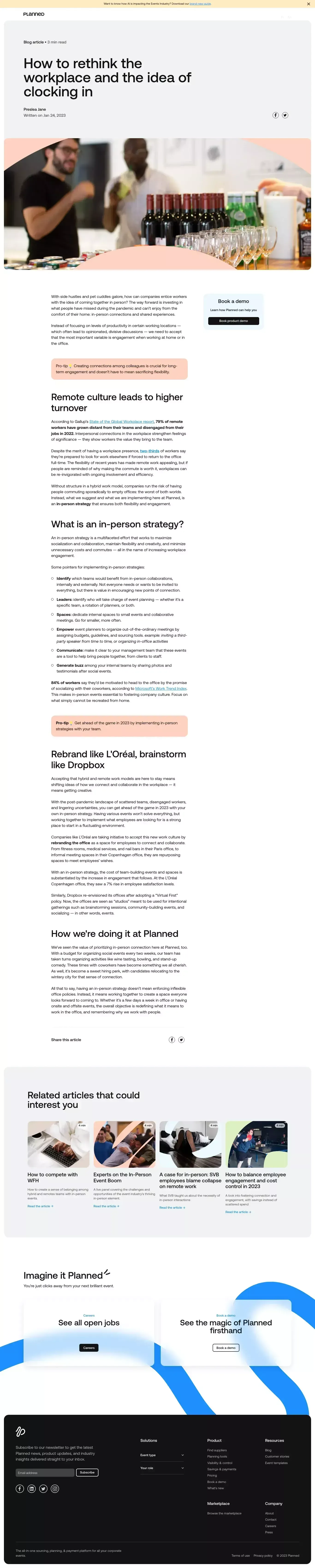 How to rethink the workplace | Planned - Blog Post design