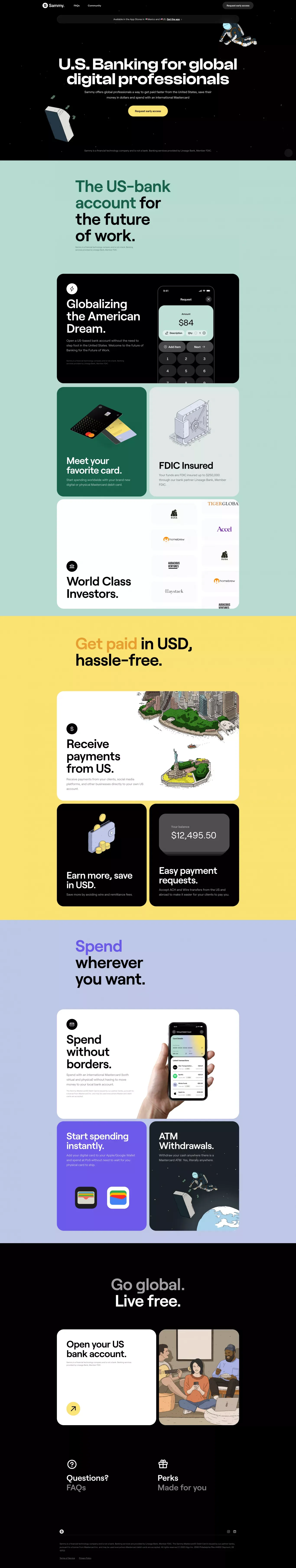Sammy | Financial Freedom - Landing design