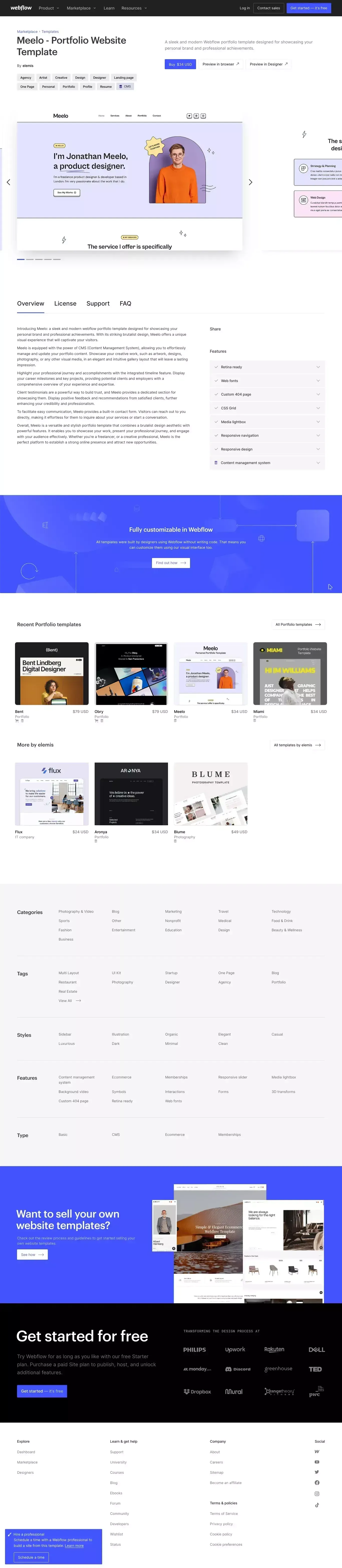 Meelo - Portfolio HTML5 Responsive Website Template - Template design