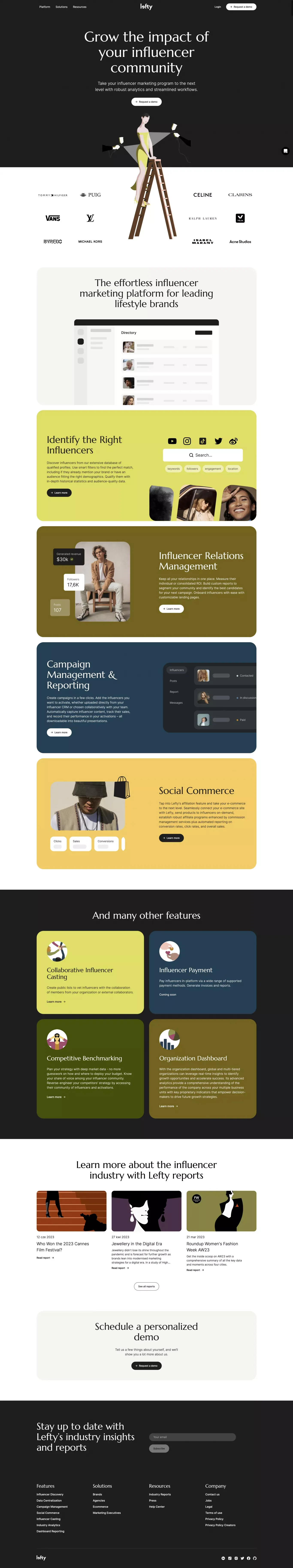 Grow the impact of your influencer community - Landing design