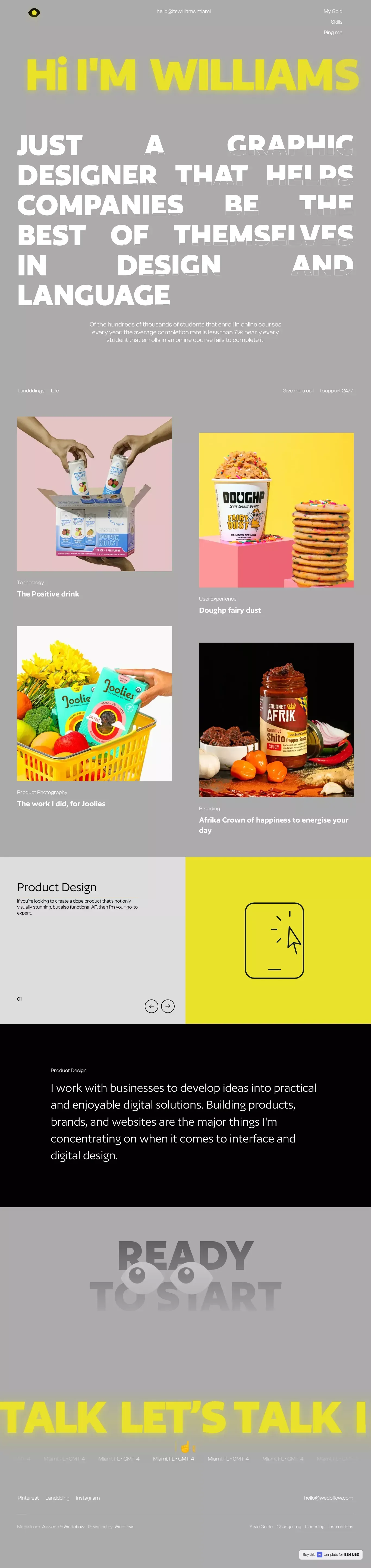Miami - Webflow HTML website template - Template design