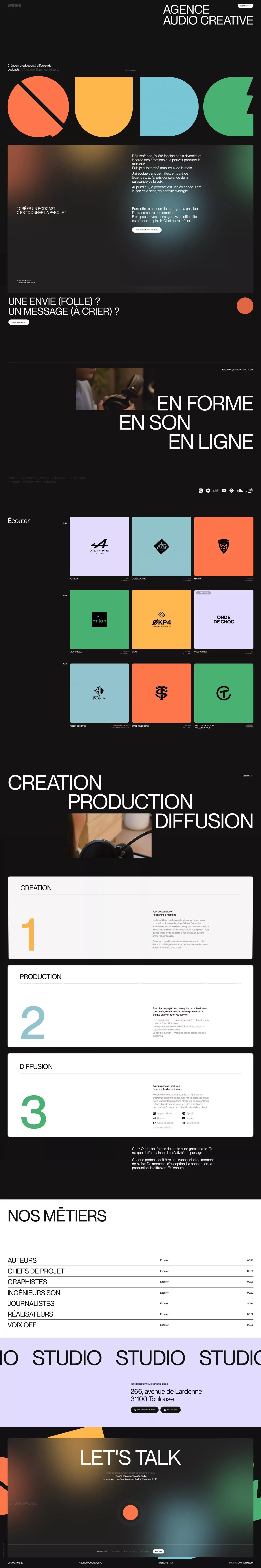 Qude : production de podcasts Toulouse - Portfolio design