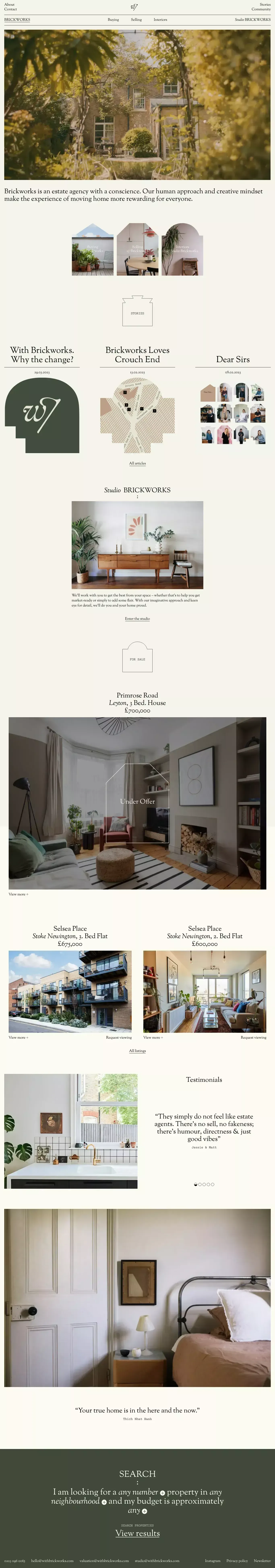 Brickworks London - Portfolio design