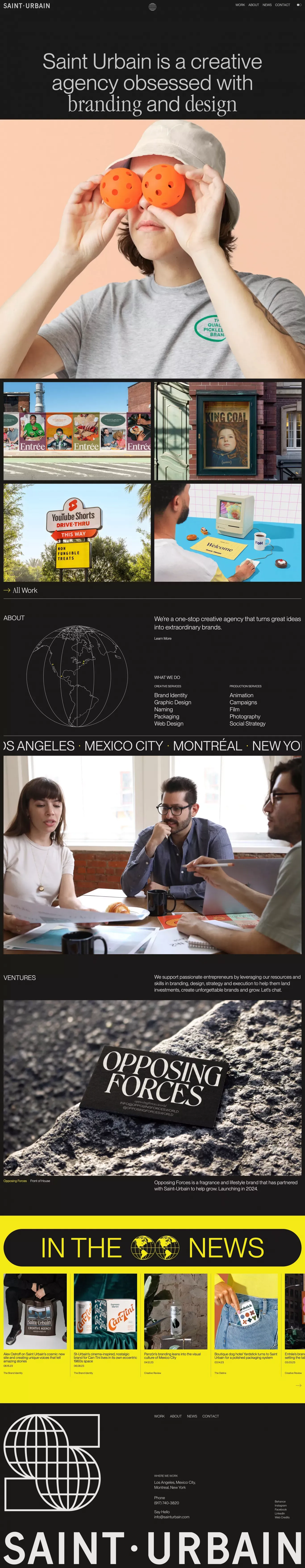 NYC x LA - Branding and Creative Design Agency - Saint Urbain - Portfolio design