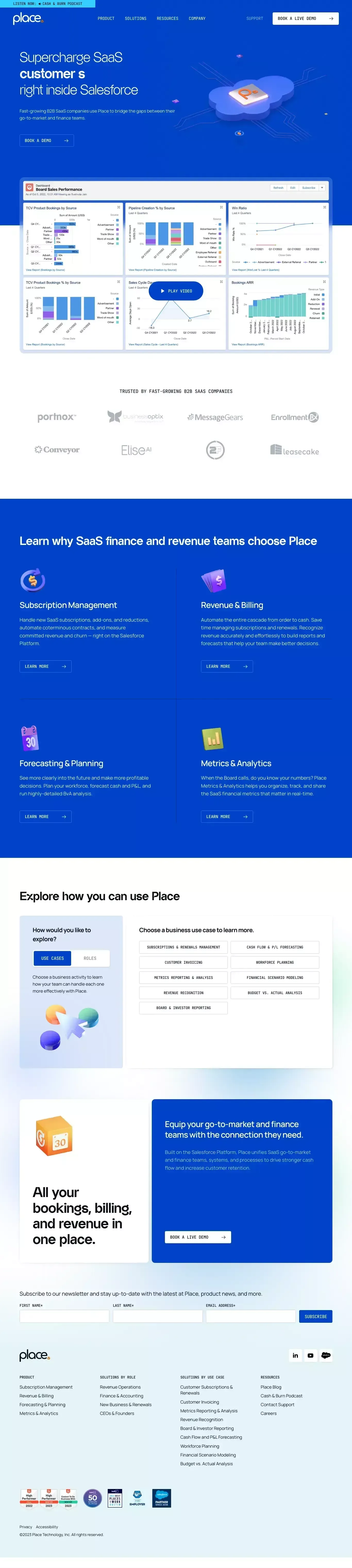 Place - Supercharge SaaS Right Inside Salesforce - Landing design