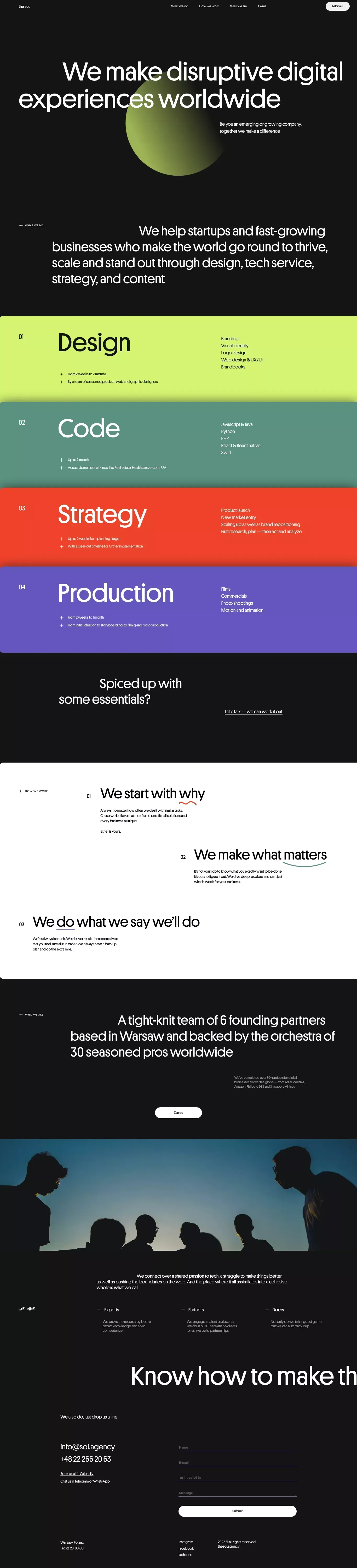sol.agency - About Us  design