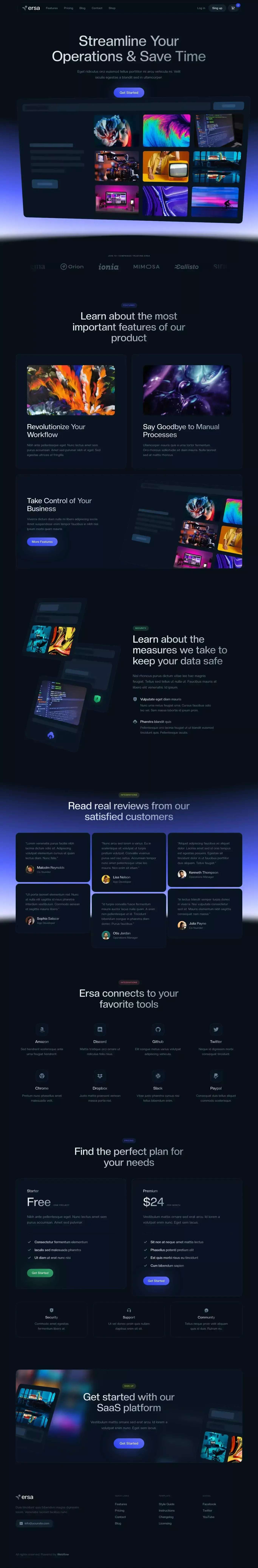 Ersa - Webflow Ecommerce website template - Template design